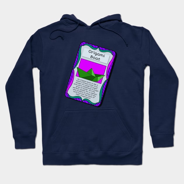 Origami Trading Card - Boat Hoodie by Fun Funky Designs